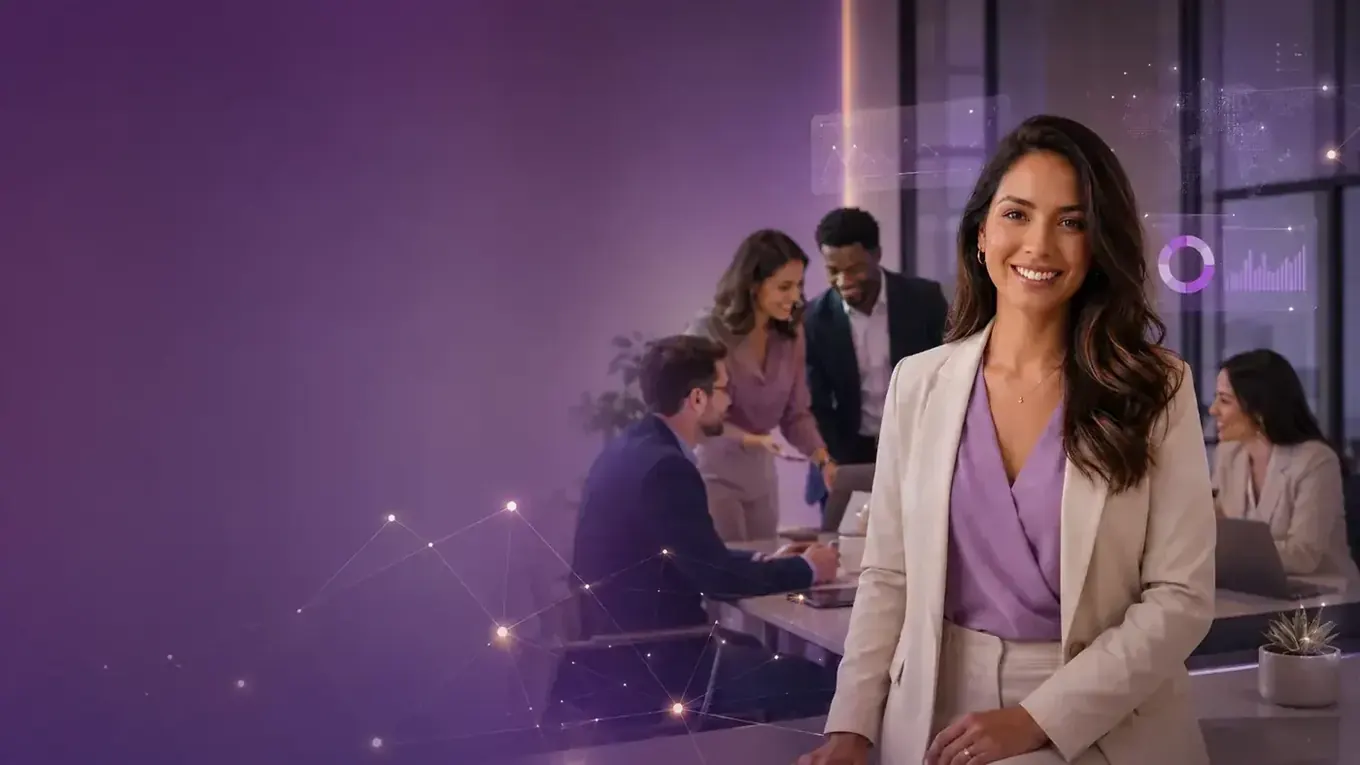 Cena corporativa acolhedora para contato e suporte