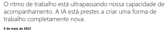 Manchete: o ritmo de trabalho está ultrapassando nossa capacidade